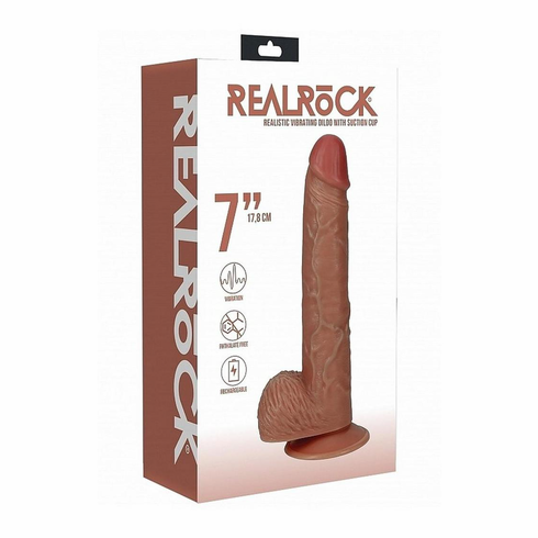 Vibrating Cock Brown 7" PVC