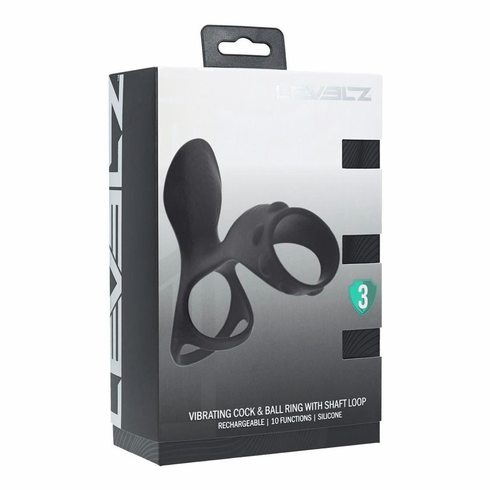 Vibrating Silicone Cock & Ball Ring Ring Black One Size Silicone