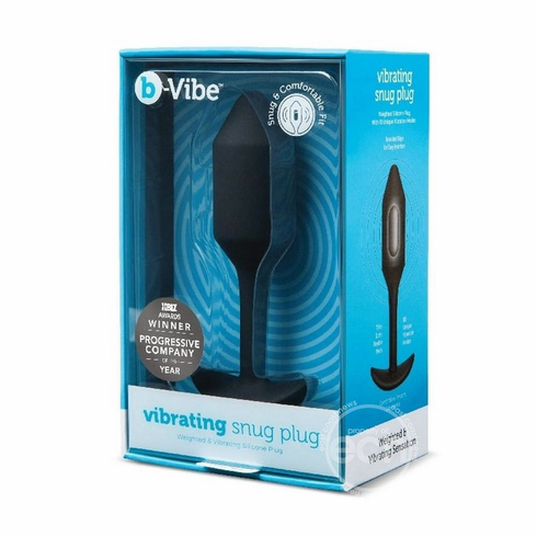 Vibrating Snug Plug 2 Rechargeable Silicone Anal Plug Black 4.7" Silicone