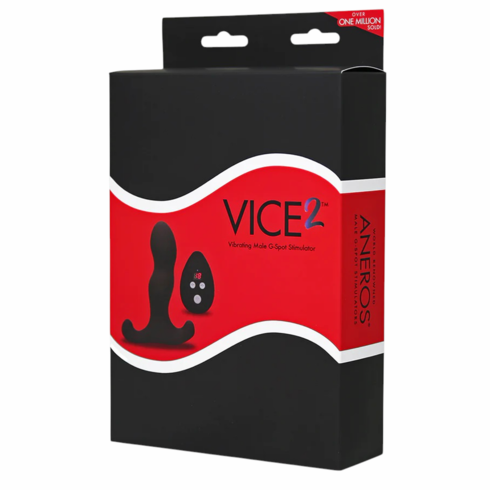 Vice 2 Vibrating Silicone P-Spot Stimulator with Remote Black 4.2" Silicone Remote