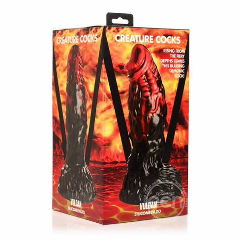 Vulcan Silicone Dildo Red/Black 8.8" Silicone