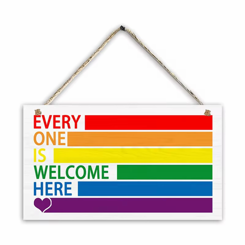 Wall Décor - Wood Sign Rainbow 10.5"