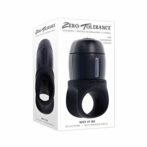 Wet it Be Rechargeable Silicone Self Lubricating Stroker Black 1.7" Silicone