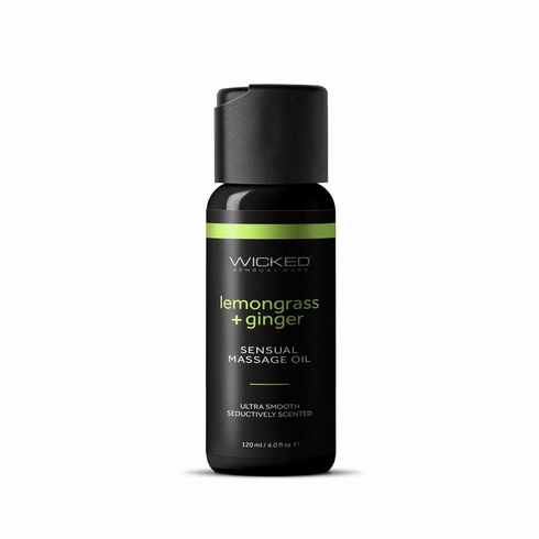 Wicked Sensual Massage Oil 4 oz Lemongrass/Ginger
