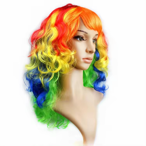 Wigs - Long Flowing Rainbow 18"