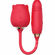 Wild Rose & Thruster Rechargeable Silicone Clitoral Stimulator with Suction Red 3" Silicone