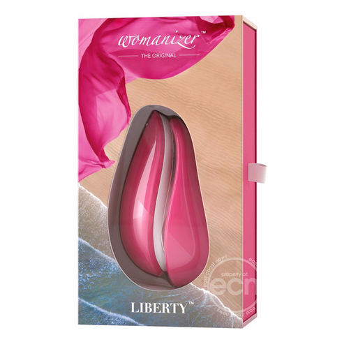 Womanizer Liberty Silicone Rechargeable Clitoral Stimulator Pink Rose 4" Silicone