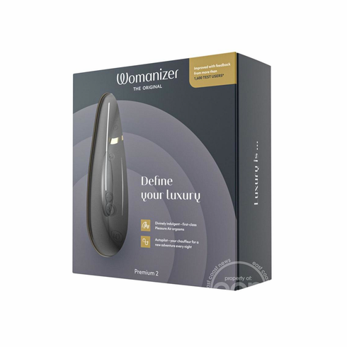 Womanizer Premium 2 Rechargeable Silicone Clitoral Stimulator Black 6.1" Silicone