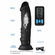 Zeus Vibrating & E-Stim Rechargeable Silicone Dildo with Remote Black 7.9" Silicone Remote
