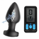 Zeus Vibrating & E-Stim Silicone Rechargeable Anal Plug with Remote Black 7.9" Silicone Remote