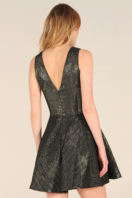 Geometallic Jaquard Dress by <I>Nicole Miller</I>