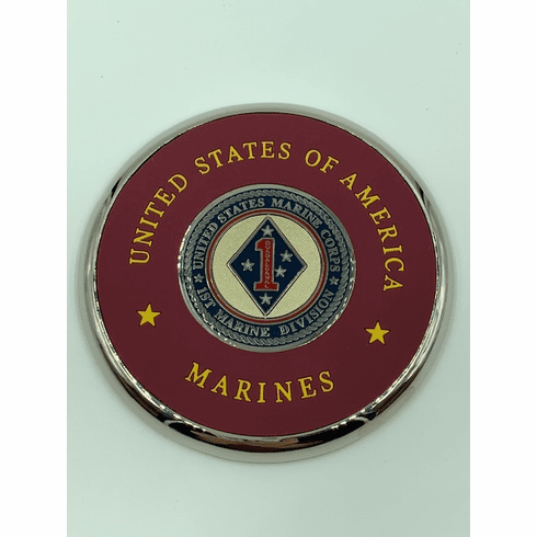 1st Marine Division Coin Coaster