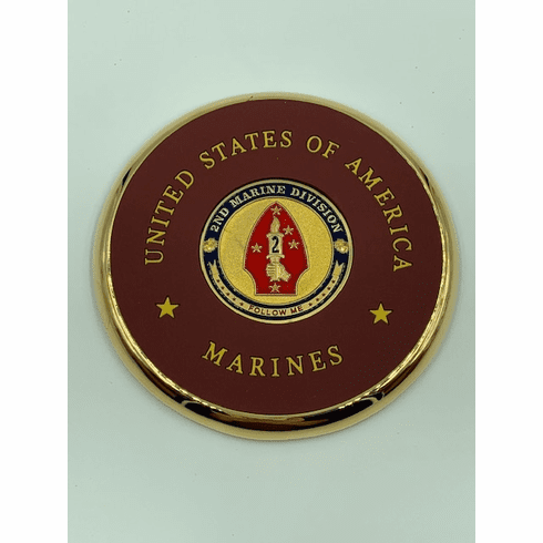 2nd Marine Division Coin Coaster
