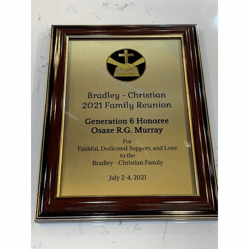 9x12 Plaque framed style