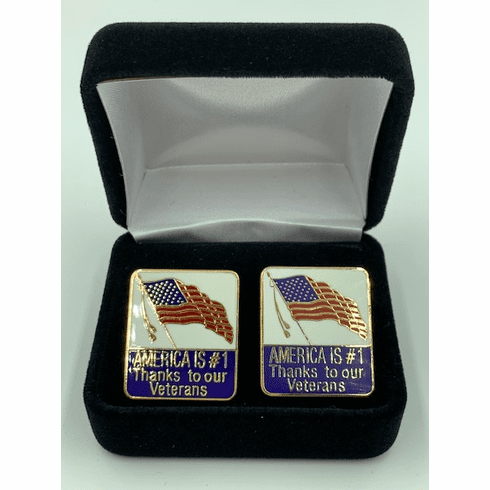 America Is #1 Thanks To Our Veterans Cufflink