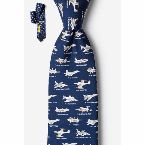 AMERICAN FIGHTER JETS SILK TIE