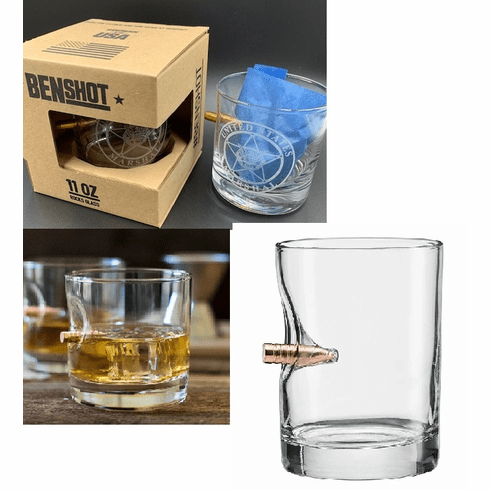 BenShot Rocks Glass with USMS Badge 11oz