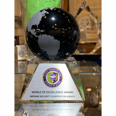 Black Globe with Crystal Base