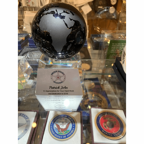 Black Globe with Crystal Base