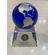 Blue Crystal Globe with Crystal Base