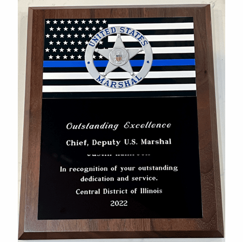 Blue Line Flag Plaque