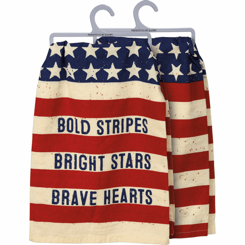Bold Stripes Bright Stars Dish Towel