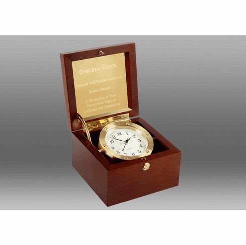 Chelsea Boardroom Clock in Brass