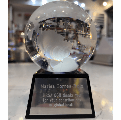 Clear Crystal Globe with Black Base