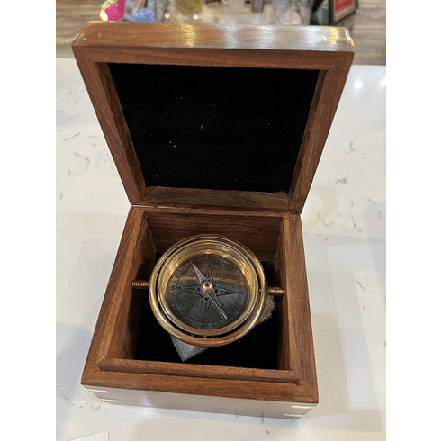 Compass in Wooden Box