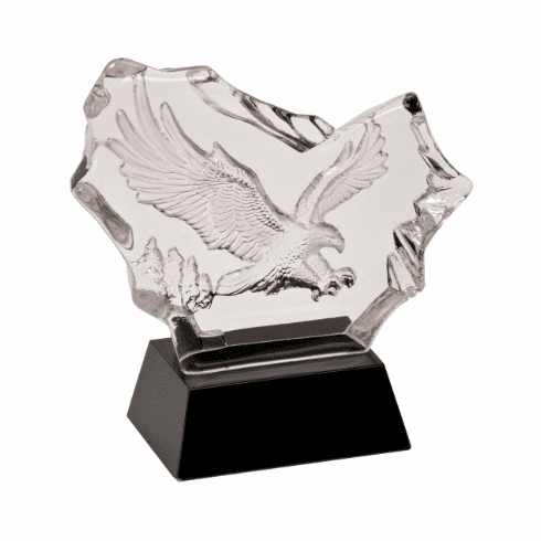 Crystal Carved Eagle on Black Base