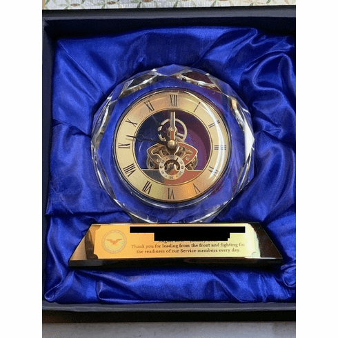 Crystal Clock with Black Base