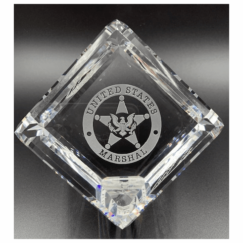 CRYSTAL CUBE WITH LOGO