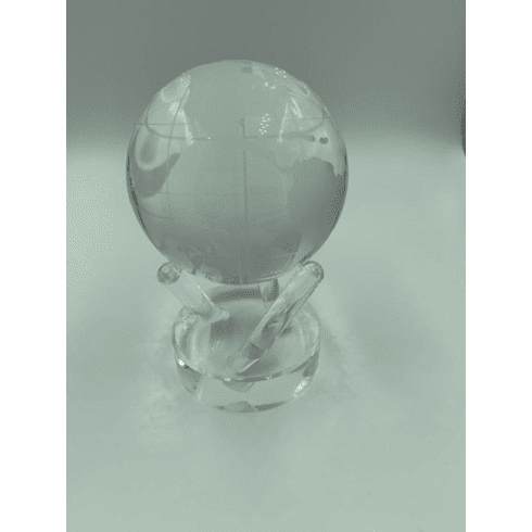 CRYSTAL GLOBE ON BASE