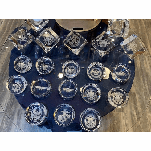 Crystal Paperweight with Logo