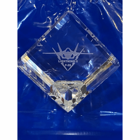 Engraved Crystal Cube with Logo