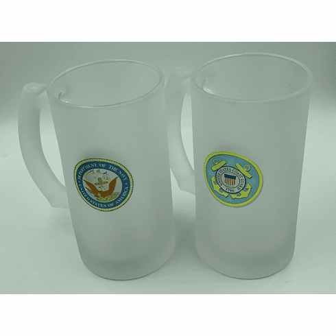 Frosted Beer Glass with Handle