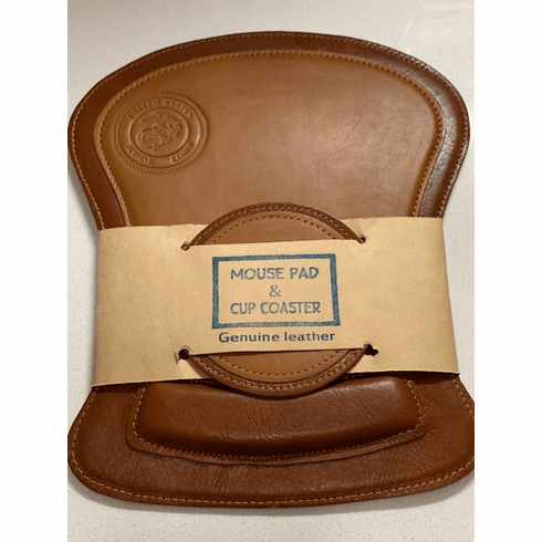 Genuine Leather Mouse Pad and Coaster Set