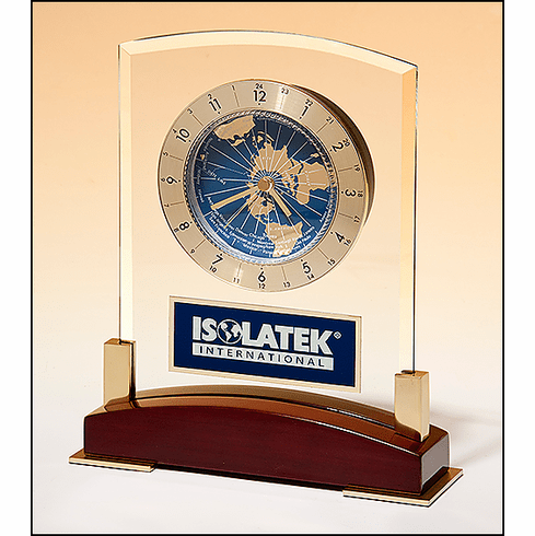 Glass Clock with World Time 