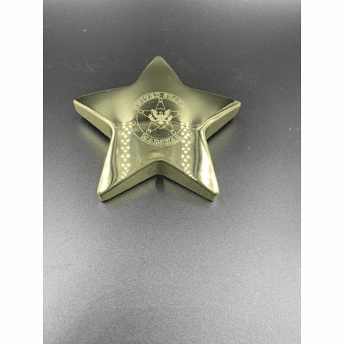 Gold finished metal star paperweight