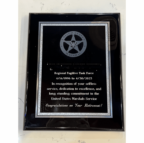High Gloss Black Plaque with Engraving