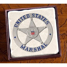 Marble Coaster with USMS Badge