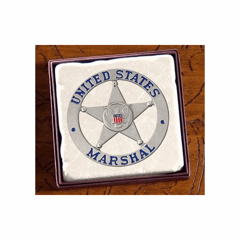 Marble Coaster with USMS Badge