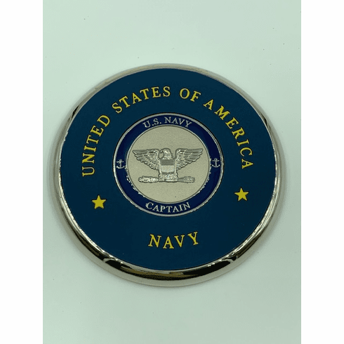 Navy Captain Coin Coaster