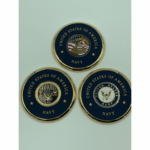 Navy Coin Coaster