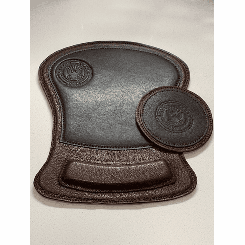 Navy Leather Mouse Pad and Coaster Set