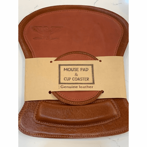 O-6 Leather Mouse Pad and Coaster Set