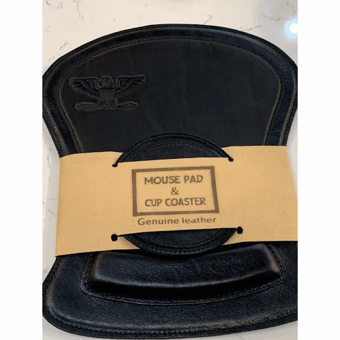 O-6 Leather Mouse Pad and Coaster Set