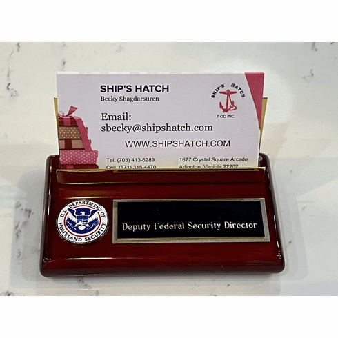 Rosewood Business Card Holder