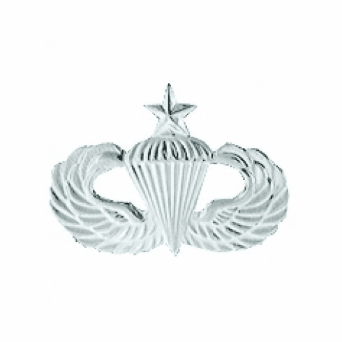 Senior Parachutist Pin - BRIGHT NICKEL