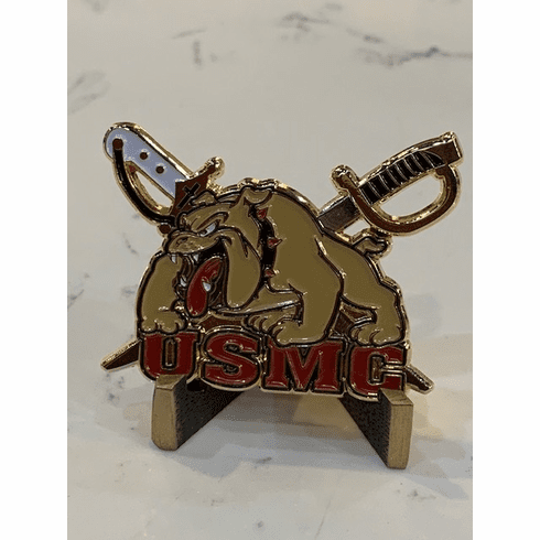 USMC Bulldog Cut Out Coin